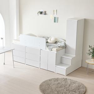 원마인드 조이 수납 성인 벙커침대 E세트 1400서랍장+600수납장+1200안전가드 SS