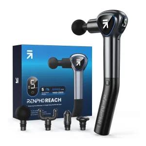 렌포 마사지건 리치 연장 핸들 포함 등 어깨 종아리 마사지기 R-C007