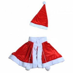 크리스마스 모자 망토 세트 어린이 아동용 산타의상