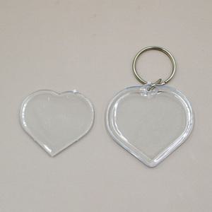 투명 아크릴 미니 포카 증사 액자 열쇠고리 홀더 하트모양