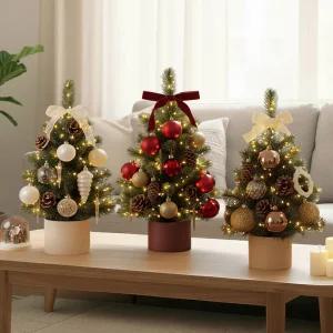 [연말특가] 크리스마스 미니트리 풀세트 45cm (트리+장식+LED전구) 컬러3종