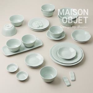 윤도자기 청아 도자기 4인 홈세트 27P