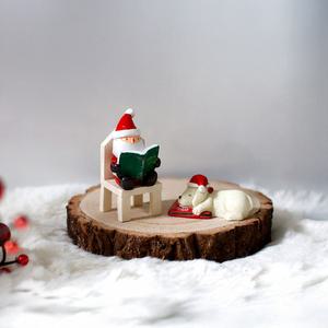 설렘하우스 크리스마스 장식 미니어처 독서 산타 세트