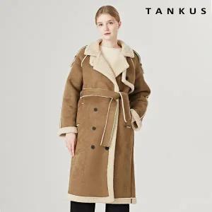 [롯데백화점]탱커스 스웨이드 양털 벨티드 무스탕 코트 (TW4CT011L0)