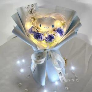 인형꽃다발 산리오 시나모롤 블루 아크릴 하트풍선 어린이 꽃다발