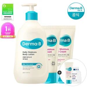 [공식] 더마비 데일리 모이스처 바디로션 400ml+바디크림(200ml x2개)+(랜덤견본)튜브+3매