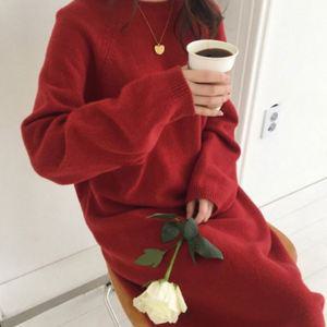 겨울 여성 롱 니트 원피스 도톰한 따수미 스타일 데일리룩