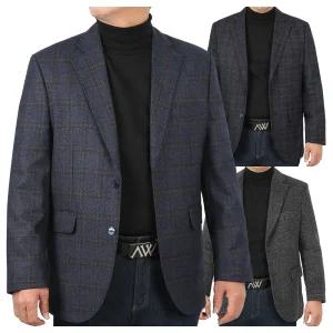 겨울 남성 체크 콤비 정장 자켓 HS-COW-4-네이비