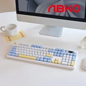 앱코 AS104 PBT 풀윤활 유무선 사무용 기계식 키보드 블루레몬 조약돌 슈팅스타 축
