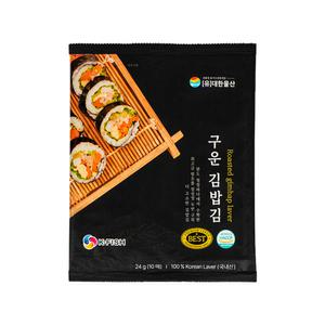 [품질보장] 두번 구워 더 두껍고 더 고소한 구운 김밥김 4봉(24g x 10매)