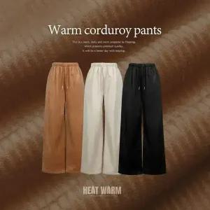 핫핑 [핫뜨거] 그레프 코듀로이 기모 와이드 밴딩팬츠