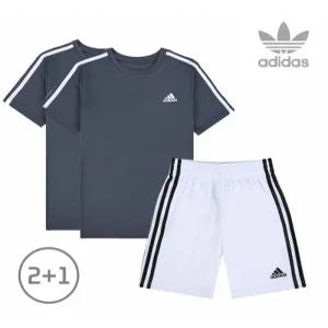 [아디다스 키즈][아디다스] 주니어 여름 기능성 삼선 트레이닝 상하 2 1세트