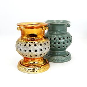 고급 동양란 도자기 청자 투각 난화분 CG090