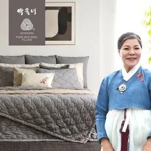 [박술녀] 도톰 겨울양모 순면 이불겸패드 2장세트 Q+Q (작품명 연모) 선물추천
