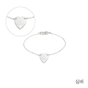 구찌 하트펜던트 실버 팔찌(223513)
