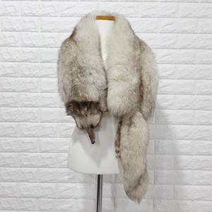 좋은가격~런웨이패션쇼 리얼천연폭스(정품)실버은빛 여우목도리 폭스머플러 통한마리 모피숄 한복숄 