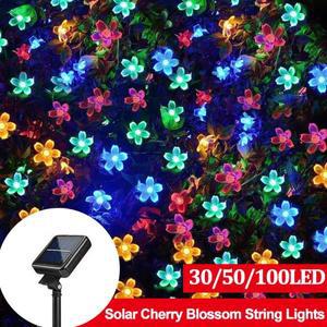 태양열조명 야외조명 LED 줄조명 태양광등 정원 센서등 투광등 가로등 야외 안뜰 태양 요정 조명, 벚꽃 태
