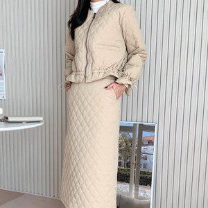 [에이치스타일]H스타일(SET)패딩스커트세트 겨울 여성 패딩 누빔 트레이닝복세트 츄리닝셋트 스커트셋업