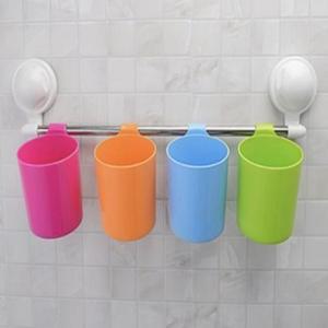 흡착 미니통 4구 무타공수건걸이 화장실걸이