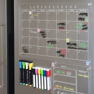 붙이는 자석 보드 화이트보드 냉장고 투명 아크릴 메모 미니 칠판 달력 스케줄 월간 주간 계획표