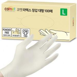 코멧 라텍스장갑 대형 L 100개 × 대(L) 1개