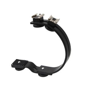 핫슈 듀얼 C타입 브라켓 DLSR 카메라 LED 조명 핸드그립