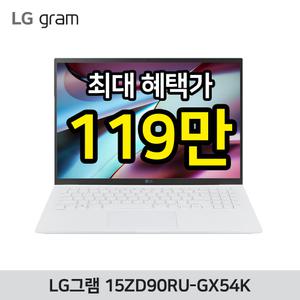 LG전자 ALL-Day그램 15ZD90RU-GX54K/13세대 인텔i5/램16GB/SSD256GB/OS 미탑재-ST