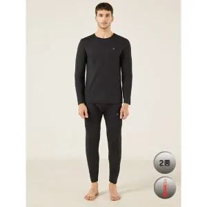 [제임스딘]남성 데일리 피치 기모 내의 상하세트 블랙_P376843266