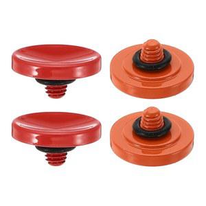 파티킬 카메라 셔터 버튼, 2팩 소프트 릴리스 버튼 순수 구리 오목형 니콘용 후지필름용 라이카 DSLR /SLR 카메라, 레드 오렌지