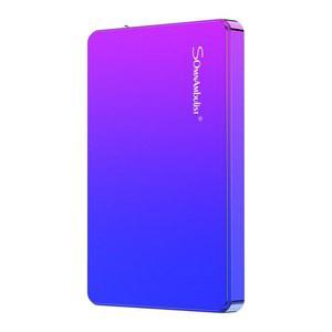 AUGAOK 500GB 휴대용 외장 하드 드라이브, PC, 데스크톱, 노트북, 게임 콘솔, PS4, YD0002 HDD(블루 퍼플 그라디언트)에 호환되는 USB 3.0 울트라 슬림 HDD 스토리지