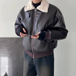 [모노폴로지]남자가죽자켓 크롭 남자무스탕자켓