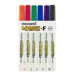 유성 중간글씨 네임펜 6색 세트 1mm 이름쓰는 다용도 펜