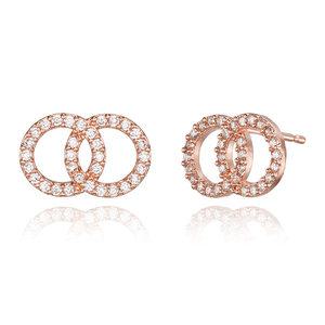 [엘르주얼리] 14K GF 투 써클 큐빅 귀걸이 ELGPEE540