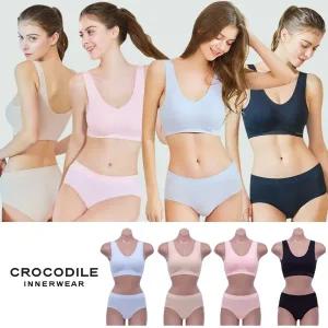 [25년 신상] 크로커다일 심리스 퓨징 감탄브라 8종(브라4종+팬티4종)