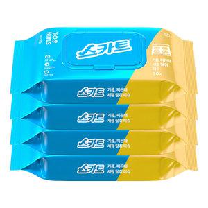 스카트 기름 찌든때 세정 탈취 티슈 30매 X 4개