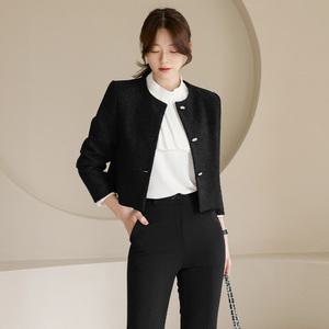 [시크라인] (~XL까지) 로엘브 노카라 싱글버튼 트위드 자켓 봄 가을 오피스룩 하객룩 데이트룩 모임룩 미시룩 빅사이즈