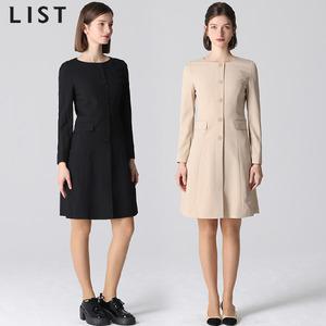 [리스트(LIST)] 버튼 장식 플레어 원피스