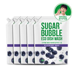 슈가버블 친환경 주방세제 블루베리드롭 리필 1.2L x 5개