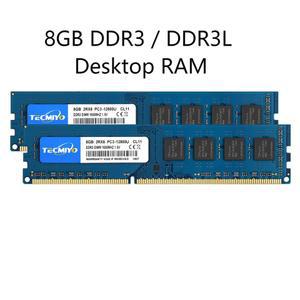 Tecmiyo 데스크탑 램 DIMM 메모리 8GB DDR3 DDR3L 1333MHz 1600mhz PC3 10600U PC3-12800U 1.35V 1.5V