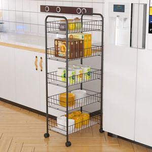 바퀴달린 이동식 트롤리 철제 팬트리 멀티랙 3단 5단 철제선반 틈새수납장 이동식트롤리