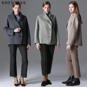 [쉬즈미스(SHESMISS)] 캐시미어 와이드 라펠 싱글 핸드메이드 울코트 (택가격:
