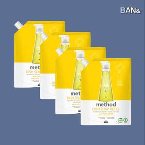 [기타] 메소드 주방세제 리필 레몬민트 1000ml 4개