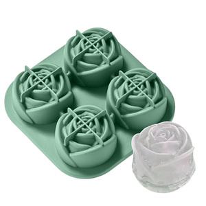 실리콘 플라워 얼음틀 4구 아이스 꽃모양 얼음 잘빠지는 트레이