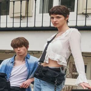 닥스 액세서리 25SS [키링 탈부착 크로스백][여행][TOUR] 블랙 립스탑 나일론 DBBA5EE13BK