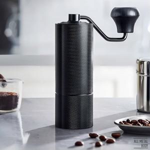 수동 커피 그라인더 CNC 스테인레스 스틸 원추형 버 조정 가능한 듀얼 베어링 휴대용 에스프레소 여행 인체