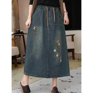 [디얼마미] 이츠 꽃송이 청치마 /마담 미시 중년 여성 빅사이즈 40대 50대