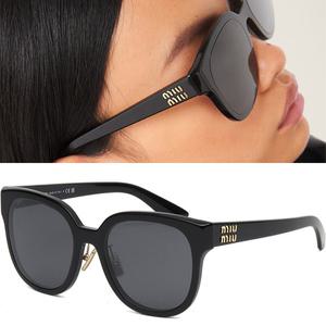 [쇼핑백 포함] 미우미우 선글라스 SMU01Z 1AB 5S0 명품 사각 블랙 뿔테 오버핏