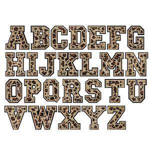 붙이는 알파벳 와펜 패치 의류 리폼 자수와펜 커스텀 라벨 호피무늬