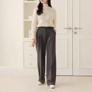 /옷자락 여자 겨울 세미정장 투핀턱 슬랙스 팬츠