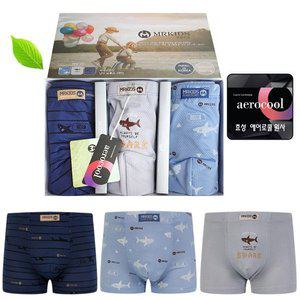 시원한 쿨소재 남자어린이사각팬티 new팝샤크 남아 3매